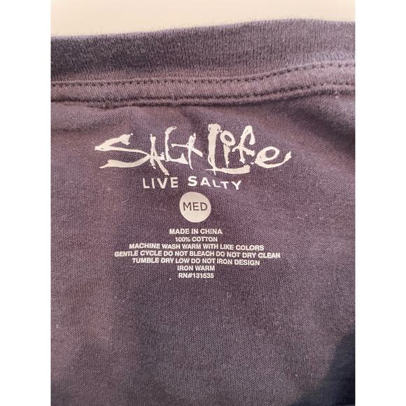Salty Life Women’s Gray Cropped TShirt Size Med 100% Cotton - Picture 3 of 4